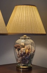 lot 97 image: Darling Seashell Vase Table Lamp Pair