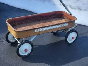 lot 100 image: Retro Metal Childrens Wagon by Sears
