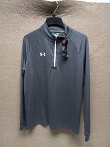 lot 14 image: NEW UNDER ARMOUR 14 ZIP HEATGEAR SHIRT LARGE