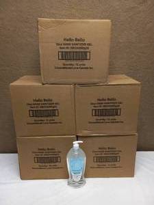 lot 77 image: 5 NEW CASES OF HELLO BELLO HAND SANITIZER