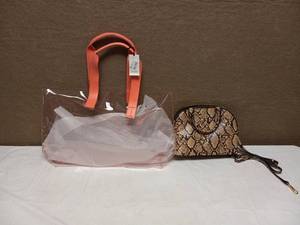 lot 74 image: NEW TRANSPARENT CLEAR BAG & A NEW DAY BAGS FAUX PURSE
