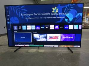 lot 911 image: Samsung - 65 Class The Frame QLED 4k Smart Tizen TV (CUT ON BOTTOM CENTER OF SCREEN, DOTS, SEE PHOTOS)