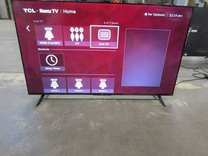 lot 918 image: TCL - 50 Class 4-Series 4K UHD HDR Smart Roku TV (DAMAGED CASE, SEE PHOTOS)