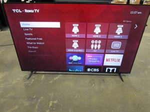 lot 926 image: TCL 55 CLASS 4-SERIES 4K UHD HDR LED SMART ROKU TV - 55S455 (CUT BOTTOM CENTER OF SCREEN)