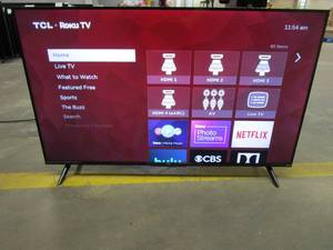 lot 933 image: TCL - 43 Class 4-Series 4K UHD HDR Smart Roku TV