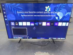 lot 942 image: SAMSUNG QN85Q60BAFXZA Q60B 85 inch QLED 4K Quantum Dual LED HDR Smart TV 2022 (CUTS, SEE PHOTOS)