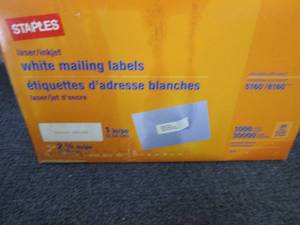 lot 60 image: Staples LaserInkjet Address Labels...