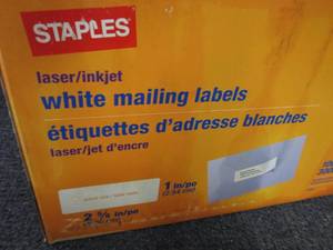 lot 61 image: Staples LaserInkjet Address Labels...