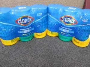 lot 108 image: 2- 3pks 75 ct Canisters Clorox Disi...