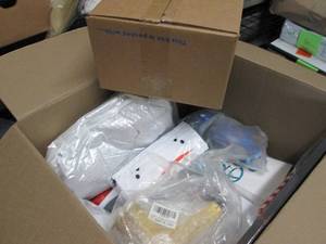 lot 245 image: Box of Assorted Small Overstock Ite...