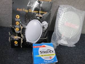 lot 293 image: Antifog Shower Mirror, Stridex...