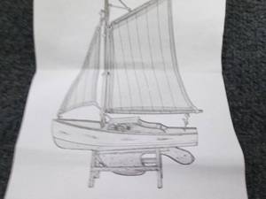 lot 346 image: Distressed Wood Sailboat...