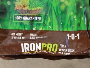 lot 105 image: 2 New Bags IronPro Iron Supplement for Lawns