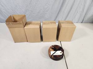 lot 144 image: 12 New Hearth and Hand with Magnolia Wood Coaster Sets