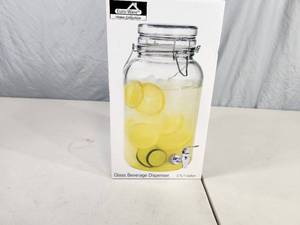 lot 162 image: New 1 Gallon Glass Beverage Dispenser