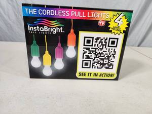 lot 179 image: New 4 Pack of Cordless Pull Lights