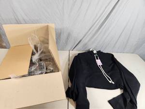 lot 198 image: New Case of Medium Black Crop Hoodies