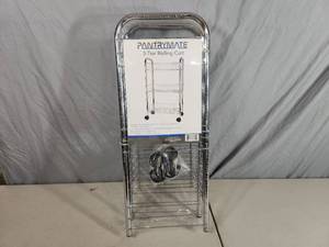 lot 202 image: New Metal 3 Tier Rolling Cart