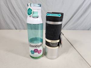 lot 205 image: 2 New Contigo Mugs  Travel Bottles