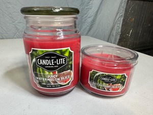 lot 58 image: 2 New Candle-Lite Watermelon Candles