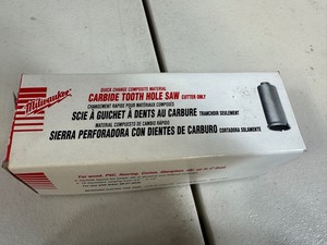 lot 86 image: New Milwaukee Carbide Tooth Hole Saw 1 inch