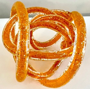 lot 103 image: Pair of Contemporary Art Glass Spun & Twisted Balls