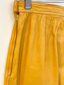 lot 109 image: Vintage Lambskin Mustard Yellow Italian Ungaro parallele Skirt