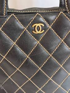 lot 2 image: Chanel Wild Stitch Black Leather Hand Bag
