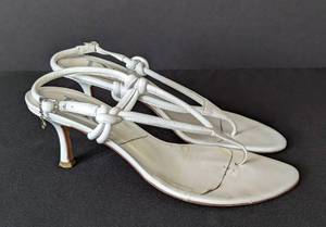 lot 65 image: Dior White Leather Sandals