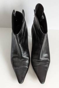 lot 73 image: Manolo Blahnik Black Leather Ankle Boots