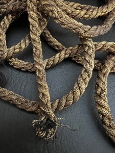 lot 337 image: Antique French Twisted Cording Metallic Bronze Gold