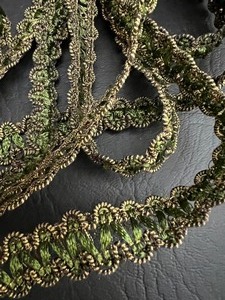 lot 339 image: Antique French Metallic Green Trim  Edging