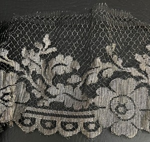 lot 340 image: French Antique Aged Silver Lace