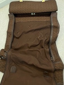 lot 114 image: Vintage Mark Cross Monogramed Canvas Full Grain Leather Garment Bag