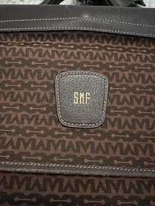 lot 113 image: Vintage Mark Cross Monogramed Canvas Full Grain Leather Garment Bag