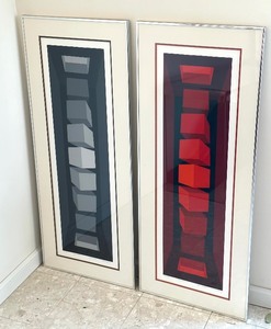 lot 19 image: Pair of Abstract Prints by Brian Halsey