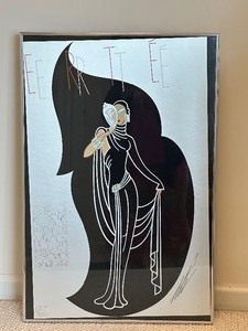 lot 25 image: Vintage Erte Crystal Mask Poster - Vintage Erte 1978 Grosvenor Mirages Edition Poster