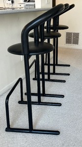 lot 219 image: Set of Three Vintage Contemporary Tubular Barstools