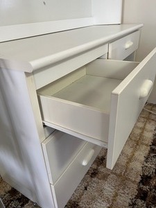 lot 357 image: White Desk with Upper Bookcase