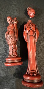 lot 234A image: Red & White Resin Chess Set - Asian Theme