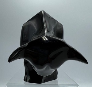 lot 295 image: Baccarat Black Glass Bull - France