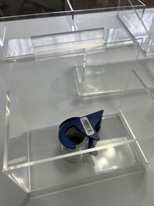 lot 401 image: Variety of Plexi Glass Slat Wall Shelves and Bins