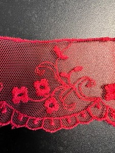 lot 418 image: Vintage Red French Lace