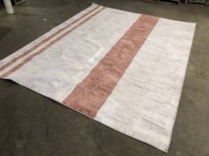 lot 8 image: JONATHAN Y  Raita Modern Distressed Stripe Machine-Washable IvoryPink 8 ft. x 10 ft. Area Rug Customer returns Review all pictures