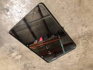 lot 12 image: 24 in. W x 36 in. H Medium Square Metal Framed Pivot Mirror Wall Bathroom Vanity Mirror Tilting Mirror in Black Customer returns Review all pictures