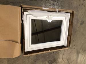 lot 16 image: Home Decorators Collection  Fremont 24 in. W x 30 in. H Framed Rectangular Bathroom Vanity Mirror in White Customer returns Review all pictures
