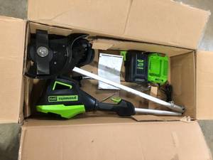 lot 17 image: Greenworks  PRO 8 in. 60V Battery Cordless Edger Kits with 2.0 Ah Battery and Charger Customer returns Review all pictures