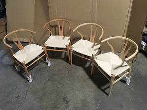 lot 6 image: Mod Made  Mid Century Modern W Black Dining Side Chair Lot of 4 Customer returns Review all pictures