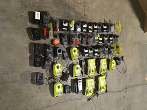 lot 13 image: Mix lot of Ryobi Batteries, Customer returns , review all pictures