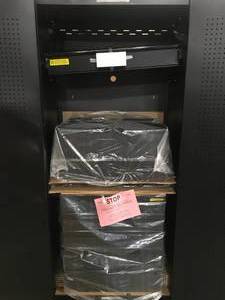 lot 18 image: Husky  3-Piece Pro Duty Welded Steel Garage Storage System in Black LINE-X Coating (64 in. W x 81 in. H x 24 in. D) Customer returns Review all pictures